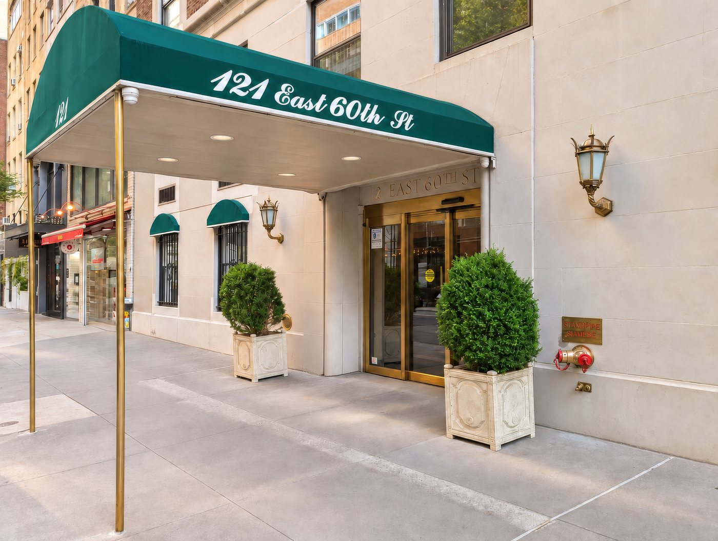 Entrance to the building at 121 East 60th Street, home to SmileNY Dental